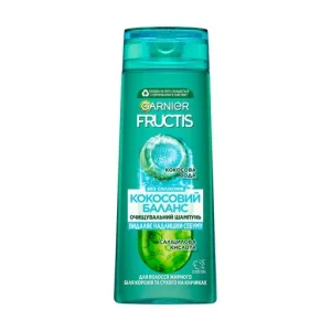 Шампунь Fructis Кокосовий Баланс для волосся, жирного біля коріння і сухого на кінчиках 400 мл Garnier