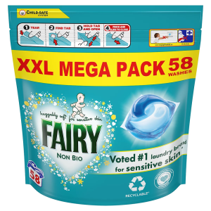 Капсули для прання дитячої білизни Fairy Non Bio 58шт