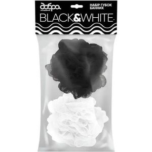 Набір губок банних Добра Господарочка Black & White 2 шт.