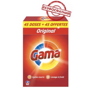 Порошок для прання білизни Gama 3в1 Універсальний, 5.85 кг (45 + 45 прань)