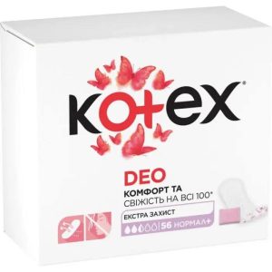 Щоденні гігієнічні прокладки Kotex Normal+ Plus Deo, 56 шт