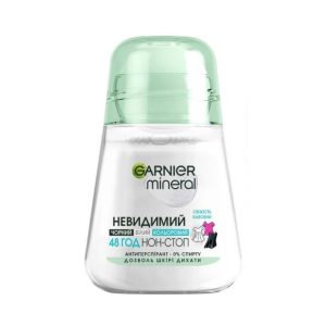 Антиперспірант кульковий Garnier Mineral Невидимий Свіжість бавовни 50 мл (3600542310314)