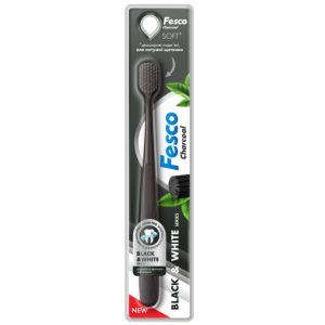 Зубна щітка Fesco Black and White Series Soft Чорна (4823098414124)