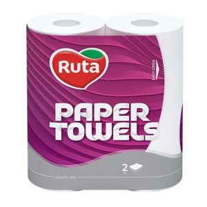 Паперові рушники RUTA Universal білі, 2-шарові, 62 відриви, 2 рулони